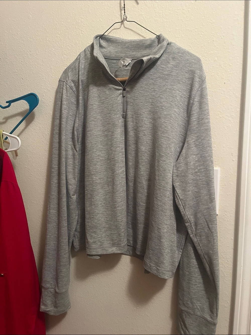 Men's Light Gray Quarter-Zip Sweater